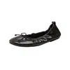 Zapatos Mecedores Egg Roll 2026 con Punta Redonda, Moño, Diseño de Cordones Bajos, Zapatos Planos Tipo Bailarina para Mujer, Suela Suave Que No Cansa los Pies