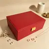 Exclusivo do eBay: Caixa de joias de luxo, caixa de embalagem de joias de camada dupla, organizador de mesa de grande capacidade para colares de pérolas, presilhas de cabelo e pulseiras