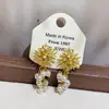 Pendientes de Borla de Fuegos Artificiales con Perla de Imitación y Circonita, Estilo Minimalista, Pendientes de Nicho Elegantes de Gama Alta para Mujer