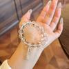 Pulsera de Cristal Blanco Inspirada en Celebridades para Mujer con Cuentas Transparentes, Pulsera de Calabaza de Cristal de la Suerte, Regalo para Novia o Mejor Amiga