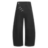 Pantalones Cargo de Mezclilla Lavada Pesada Scimitar para Hombre con Diseño de Botón de Avión, Rectos Retro Adelgazantes de Cintura Alta Pierna Ancha