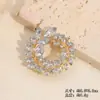 Broche Circular Vintage de Luxo Espiga de Trigo para Mulheres, Broche Exquisito de Zircônia Moderno e Simples, Acessório de Terno Tendência com Elegância Clássica