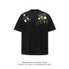 Verano 2025 Nueva Camiseta de Manga Corta y Cuello Redondo Holgada para Hombre y Mujer Moda Casual Tendencia Bordado Nicho Manga Media Tendencia