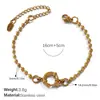Pulsera de Moda Europea y Americana Collar de Oro de 18K Cadena en Forma de O Collar de Cristal Pulsera de Perlas Collar de Circonita Joyería de Acero Inoxidable