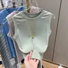 Camiseta sin mangas para mujer Verano 2022 Nueva Camiseta Interior Base Viento de Deseo Puro Chaleco Base Ajustado