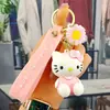Pegamento blando de PVC regalo creativo postura sentada Hello Kitty llavero colgante coche bolsa tendencia llavero