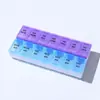 Pastillero Doble Fila Transfronterizo con 14 Compartimentos, Organizador Semanal de Pastillas, Pastillero Portátil Sellado con Braille para Personas Mayores