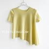 Nueva Calidad de Gabinete Ropa de Mujer Artesanal Plisada Estilo Japonés y Coreano Moda Casual Tops de Manga Corta Camisetas Asimétricas con Aspecto Adelgazante
