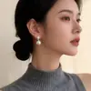 Pendientes de Plata de Ley S925 con Aguja, Perla de Circonita, Pinzas para Orejas sin Perforar Tipo Mosquitero, Elegantes Accesorios para Orejas, Nuevo Modelo 2026