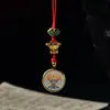 Cordón para Teléfono Móvil Original Tejido a Mano Ocho Santos Patronos 1.5 Thangka Pintado en Oro Colgante para Teléfono Móvil Colgante para Bolso Unidad USB