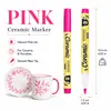 Caneta para pintura em cerâmica para caneca, caneta marcadora pintada à mão em porcelana óssea, à prova d'água e resistente ao desbotamento, caneta para utensílio de porcelana DIY