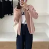 Suéter de tricô casual estilo coreano com zíper duplo para mulheres, nova coleção outono e inverno, solto, macio, casual, jaqueta cardigã versátil, moderno