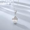 Plata S925 moda coreana colgante flor de pera simple creativo colgante de perla de agua dulce fabricantes de accesorios DIY venta al por mayor