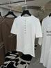 Recomendación Principal26 Nuevo Modelo de Principios de Primavera Chaleco de Punto Texturizado de Algodón Modal con Botón Dorado en Relieve Manga Corta Camisa de Manga Larga