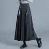 Saia plissada moderna e elegante para mulheres, novo estilo outono e inverno 2026, cintura alta, modeladora, comprimento médio, versátil e estilosa