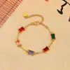 Pulsera de Cristal de Azúcar Colorida para Mujer 2024 Nuevo Lujo Ligero Gama Alta Diseño de Nicho Elegante Cadena para Clavícula Versátil