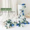Colgante de pared de enredadera de rosas artificiales, flor de seda con 45 flores, enredadera decorativa de flor de cerezo, decoración artificial de flor en el techo, enredadera de planta artificial