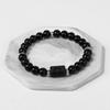 Pulseras de Cristal Negro Brillante con los Doce Signos del Zodíaco, Modelo Nuevo Transfronterizo para Hombres y Mujeres, Estilo Pareja Regalo de Cumpleaños, Venta al por Mayor Transfronteriza en Europa y América