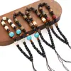 Joyería Estilo Antiguo Madera Ala de Pollo Cuentas Adorno de Mano Cadena de Muñeca Accesorios para Manualidades Llavero Colgante para Coche
