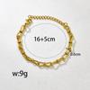 S51 Pulsera con Hebilla Gruesa Ovalada de Figura de Ocho Chapada en Oro de 18K Joyería Personalizada de Acero Inoxidable para Mujer