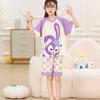 Pijama de Niña Verano Tejido de Algodón Manga Corta Delgado Nuevo 2024 Traje para Niñas Medianas y Grandes Ropa de Casa para Mujer