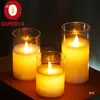 Lâmpada de vela eletrônica LED capa plástica capa de vidro copo integrado busca atmosfera romântica de casamento lâmpada de chama oscilante