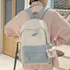 Mochila Linda de Color Contrastante para Mujer, Casual y Linda, Mochila de Estilo Fresco con Gran Capacidad para Estudiantes de Secundaria, Preparatoria y Universidad