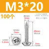M1.7M2M2.6M3M4M5 Acero Inoxidable 304 Pwa Tornillos Autorroscantes de Cabeza Redonda con Arandela y Espaciador Tornillos para Madera