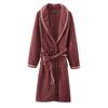 Roupa de Banho Masculina Flanelada Espessa Outono/Inverno 2025 Roupa de Descanso Estampa Palácio Pijama Robe Masculino Espesso e Quente