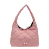 Bolsa Tote Grande Capacidade Nova Outono e Inverno, Bolsa de Mão Acolchoada Fashion, Bolsa de Ombro Simples Casual Literária