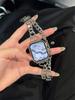 Conector Creativo Doble Cadena Forma de Corazón Correa de Metal para Reloj Adecuado para Apple iWatch Generación 11 10/987Ultrase
