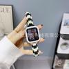 Para Apple Watch Applewatch banhado Costura fivela dobrável cintura fina pulseira de três contas capa iwatch