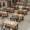 Mesa de comedor y silla de madera maciza de hierro combinación estilo industrial bar bistró restaurante de olla caliente Restaurante Tienda de bebidas Restaurante tienda de barbacoa