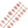 Manicure Blush Vermelho-Marrom Outono Cristal Rosa Modificação Unhas Usáveis Atacado Estilo de Luxo Acessível Unhas Postiças Unhas Usáveis 30 Peças