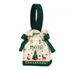 Bolsas de Regalo Navideñas Transfronterizas Personalizadas para Nochebuena, Bolsas de Lona con Cordón de Manzana, Bolsas de Dulces de Santa para Niños