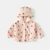 Casaco de bebê para outono e inverno, roupas infantis, blusa quente com capuz casual para atividades ao ar livre para meninos, cardigã para meninas para outono e inverno