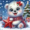 Nuevo Gorro de Navidad 2D Gatito Lindo Adornos Navideños Transfronterizo Decoración Plana para el Interior del Coche Colgante Llavero Colgante