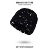Sombrero Baotou Tejido a Mano Estilo Japonés para Mujer Primavera y Verano Calado Flor de Lentejuelas Gorro de Tejer Retro Artístico de Moda