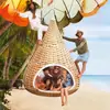 Sofá Jaula de Pájaros Cama de Ratán Lugar Escénico Casa de Huéspedes al Aire Libre Sofá de Vacaciones Celebrante Cibernético Pájaro que Pica Nido de Pájaro Cama Redonda Hamaca al Aire Libre