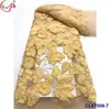 Vestido Retro Francês Plissado Flor Grande Vestido de Casamento Tecido de Renda Tecido de Flor 3D Pena