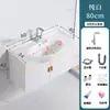 Gabinete de Baño Combinado de Aluminio Espacial Lavabo para Apartamento Pequeño Lavamanos de Balcón Lavabo de Baño Lavabo Doméstico de Gran Capacidad