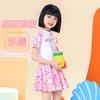 Trajes de baño para niñas, verano 2024, nuevo estilo, de una pieza, con protección solar, para niños grandes, con dibujos animados de playa, equipo de baño