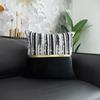 Almofada de Quarto Modelo Simples Nórdico Preto e Branco Chenille Capa de Almofada para Sofá Moda Decoração de Cabeceira Almofada para Encosto