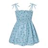 Vestidos de Verão para Bebês Europeus e Americanos, Vestidos da Moda para Crianças Pequenas, Vestidos Elegantes de Suspensório para Meninas Magras, Vestidos Florais Infantis