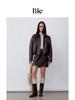 Saia de Couro Bie High Street Cool Linha A Mostra Pernas Longas e Saia Slim Feminina Elegante de Alta Qualidade Saia Curta de Cintura Alta