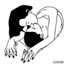 Pegatinas de Tatuaje Minimalistas Personalizadas en Blanco y Negro, Pegatinas de Tatuaje Temporales, Pegatinas de Tatuaje Impermeables de Estilo Fresco en Stock para Halloween