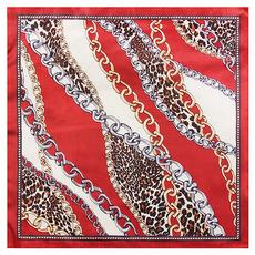 Mai Tong lenço de seda 60cm * 60cm europeu e americano leopardo estampa costura corrente senhoras imitação seda pequeno lenço quadrado
