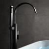 Bañera de Piso Grifo Vertical Juego Todo Cobre Ducha Ducha Flujo Grande Cilindro Columna Lateral Caliente y Frío Giratorio Hogar