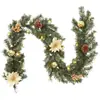 Decoraciones Navideñas 180cm Ratán Cifrado Rojo Navideño Ratán Decorativo Venta Directa Ratán para Puerta Navideña Decoración de Puerta Ratán Rojo