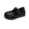 Zapatos Mary Jane retro de corte bajo estilo británico, modelo nuevo 2026, con doble hebilla, zapatos de mujer a la moda estilo francés para aumentar la altura
